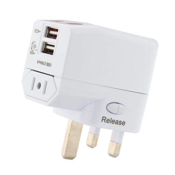 Universal Travel Adapter Wall AC Power Plug Adapter Wall Charger 2USB - Image 3