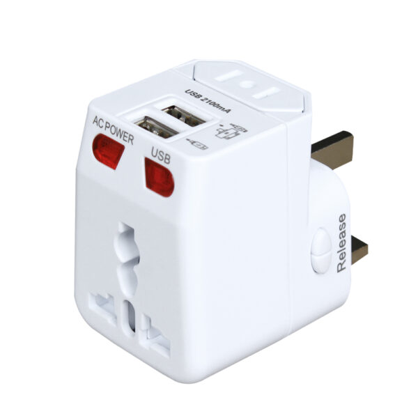 Universal Travel Adapter Wall AC Power Plug Adapter Wall Charger 2USB - Image 2