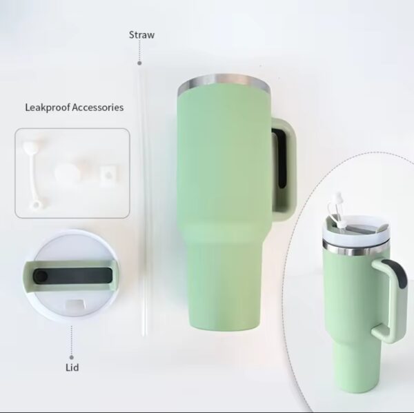 40 OZ Stainless Steel Vacuum Insulated Tumbler with Lid and Straw for Water, Iced Tea or Coffee - Image 6