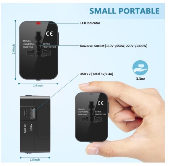 Type C universal Travel Adapter Wall Charger - Image 3