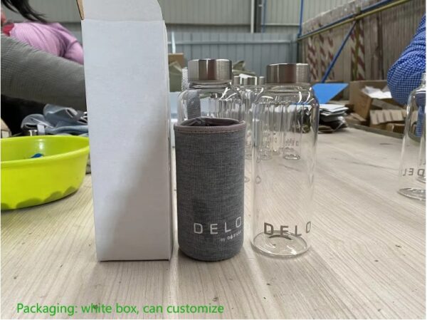 550ML Transparent screw lid voss water glass bottle for juice water borosilicate glass water bottle - Image 4