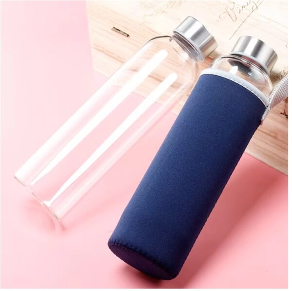 550ML Transparent screw lid voss water glass bottle for juice water borosilicate glass water bottle - Image 7