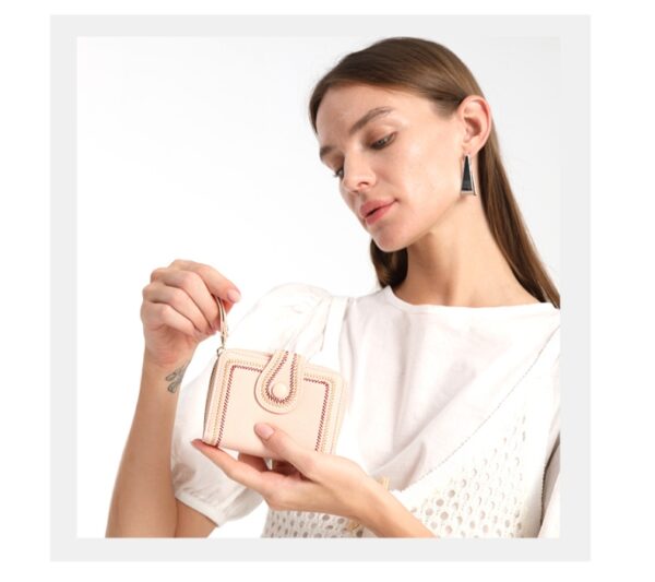 Small Wallet for Women - Credit Card Holder with Coin Purse  and Button& Zipper Wallet - Image 3