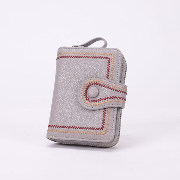 Small Wallet for Women - Credit Card Holder with Coin Purse  and Button& Zipper Wallet - Image 4