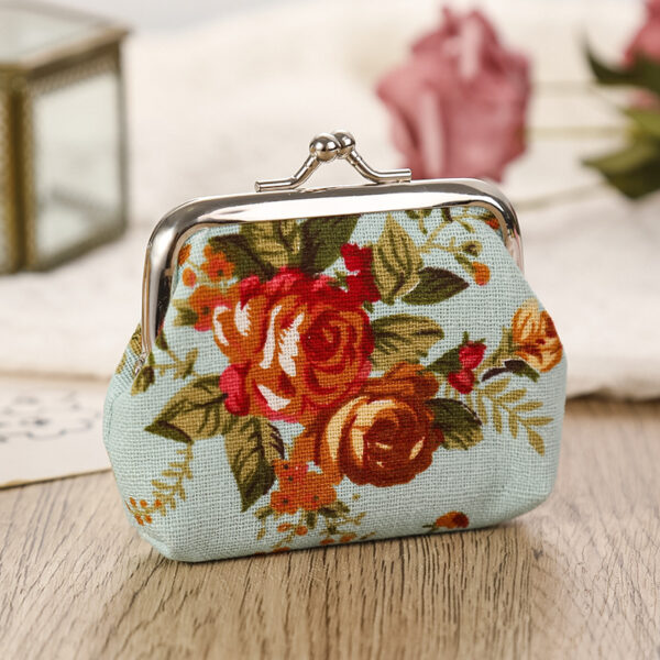 Cute Floral Buckle Coin Purses Vintage Pouch Kiss-lock Change Purse Wallets - Image 2