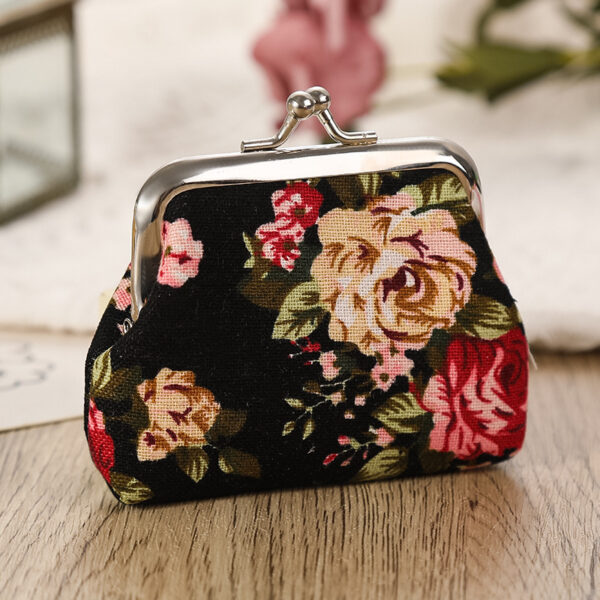 Cute Floral Buckle Coin Purses Vintage Pouch Kiss-lock Change Purse Wallets