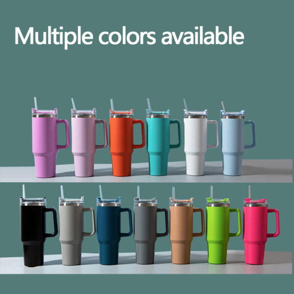 40 OZ Stainless Steel Vacuum Insulated Tumbler with Lid and Straw for Water, Iced Tea or Coffee - Image 7