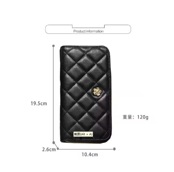 Classic Designer Camellia PU Leather Long Wallet Men Money  Credit Card Holder Large Billfold Coin Purse Bag Women Wallet - Image 5