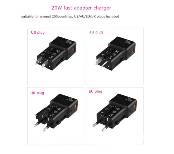Mini stretchable power adapter plug usb type-c Fast Charger for easy travel, gifts - Image 2
