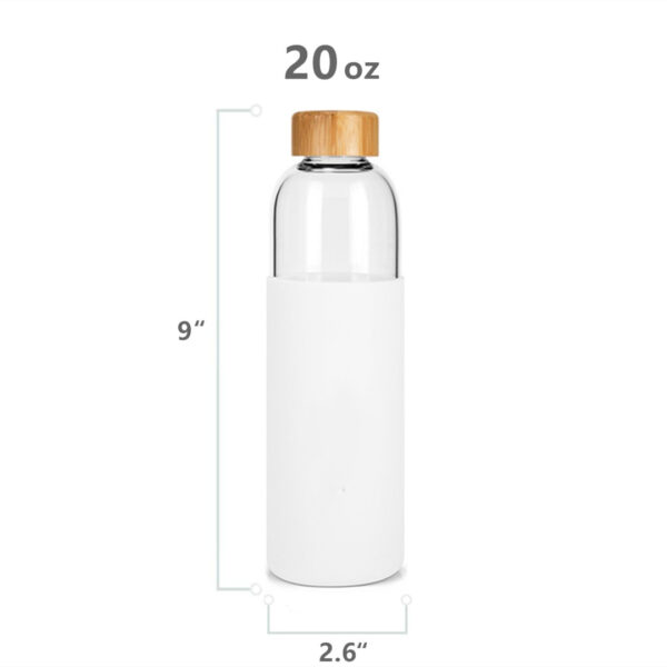 Custom 420ML 550ML Glass Water Bottle With Wooden Lid For Promotion Gifts - Image 3