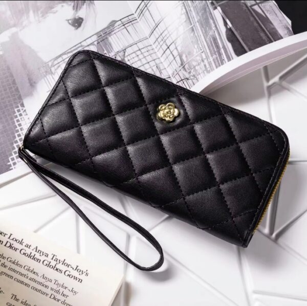 Classic Designer Camellia PU Leather Long Wallet Men Money  Credit Card Holder Large Billfold Coin Purse Bag Women Wallet