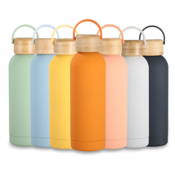34 OZ Stainless Steel Sports Water Bottle For Outdoor With Bamboo Lid