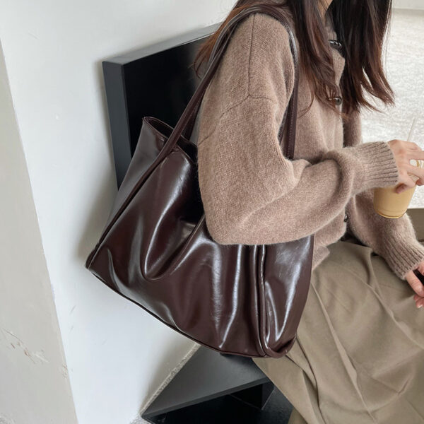 Women's Leather Tote Bag Messenger Bag - Image 4