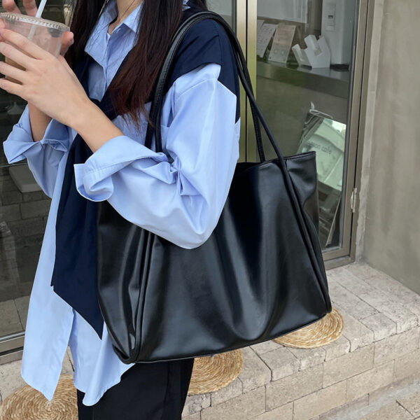 Women's Leather Tote Bag Messenger Bag - Image 5