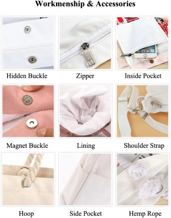 Economical Cotton Tote Bag, Lightweight Medium Reusable Grocery Shopping Cloth Bags, Suitable for DIY,  Advertising, Promotion, Gift, Activity - Image 7