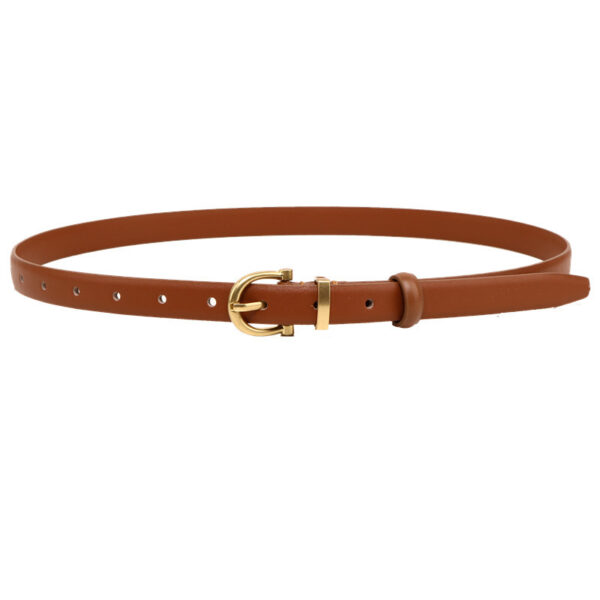Fashion Womens Leather Belt, Soft Leather Waist Belt with Pin Buckle for Jeans Pants