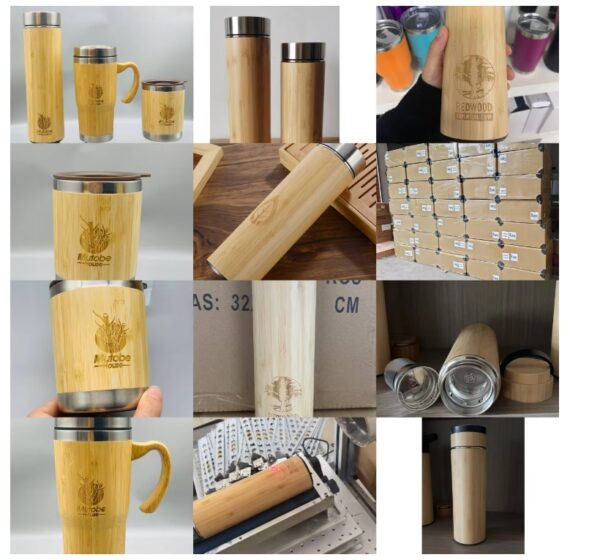 Bamboo Tumbler Custom Vacuum Bottle-15oz - Image 3