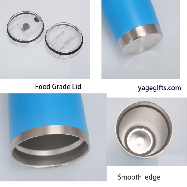 20oz Tumbler Stainless Steel Vacuum Insulated Mug with Lid, Suitable for Ice Drinks and Hot Beverage - Image 4