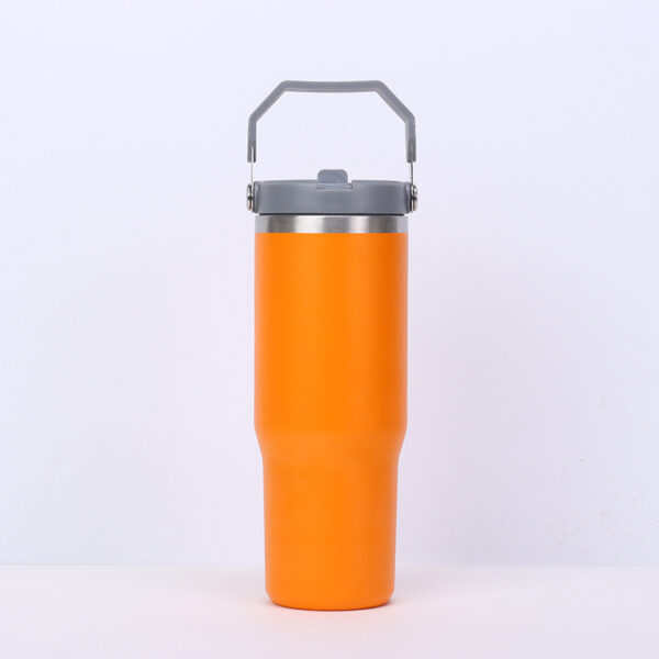 Stainless Steel Tumbler with Straw, Vacuum Insulated Water Bottle for Home, Office or Car, Reusable Cup with Straw Leak Resistant Flip - Image 3