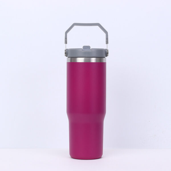 Stainless Steel Tumbler with Straw, Vacuum Insulated Water Bottle for Home, Office or Car, Reusable Cup with Straw Leak Resistant Flip - Image 5