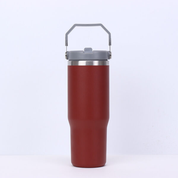 Stainless Steel Tumbler with Straw, Vacuum Insulated Water Bottle for Home, Office or Car, Reusable Cup with Straw Leak Resistant Flip - Image 11