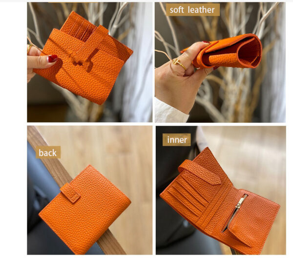 Wallet Women Small Compact Bifold Luxury  Leather Pocket Wallet Ladies Mini Purse - Image 2