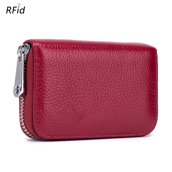 Genuine Leather Credit Card Wallet, Zipper Card Cases Holder for Men Women, RFID Blocking, Wallet, 2 Sizes for choice