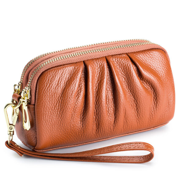 Double Zips leather wristlet - Image 3