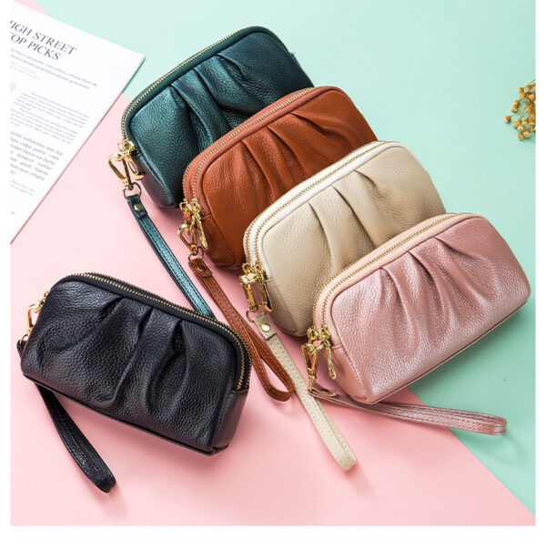 Double Zips leather wristlet - Image 6