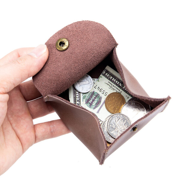Vintage Genuine Leather Coin Purse Men Woman Cowhide Small Mini Wallet Wallets Storage Pocket Bag - Image 4