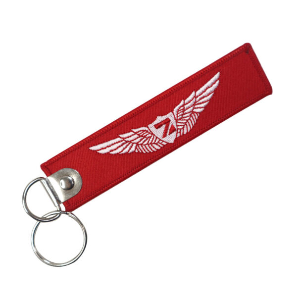 Keychain Custom logo Double-sided embroidery keychain with promotional Gift Spray tag custom keyring