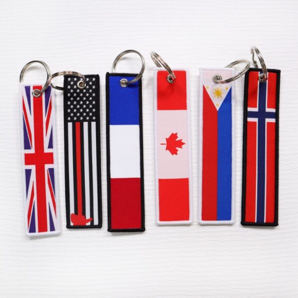 Keychain Custom logo Double-sided embroidery keychain with promotional Gift Spray tag custom keyring - Image 2