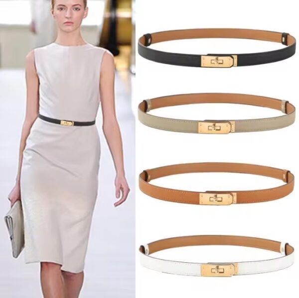 Fashion Womens Genuine Leather Belt, Soft Leather Waist Belt for Jeans Pants