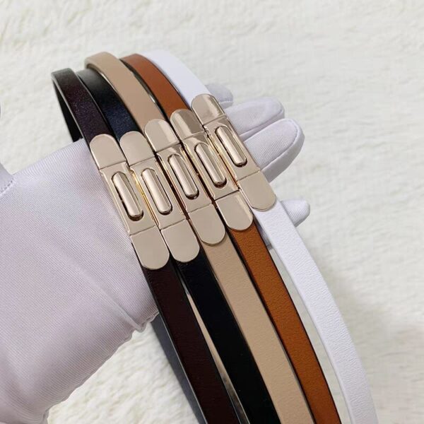 Fashion Womens Leather Belt, Soft Leather Waist Belt for Jeans Pants - Image 5