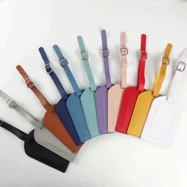Hot Sell Wholesale Travel Luggage Baggage Tag Suitcase Tag Customized PU Leather Luggage Tags - Image 2