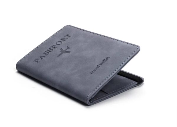 Men's wallet PU Leather Passport Cover Custom Travel Wallet with Card Case Ticket Slot RFID Blocking Passport Holder for men - Image 2