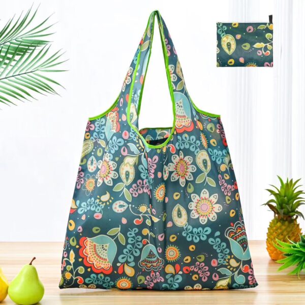 Reusable Grocery Shopping Bags, Foldable Shopping Bags Grocery Tote with Attached Pouch,Machine Washable Eco-Friendly - Image 7