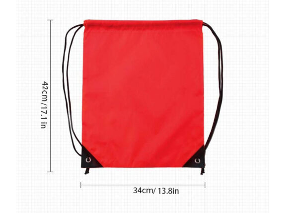 Drawstring Backpack Bags Sack Pack Cinch Tote Sport Storage Polyester Bag for Gym Traveling - Image 3