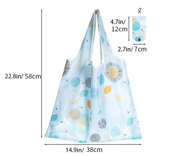 Reusable Grocery Shopping Bags, Foldable Shopping Bags Grocery Tote with Hooked Pouch, Machine Washable Eco-Friendly - Image 3