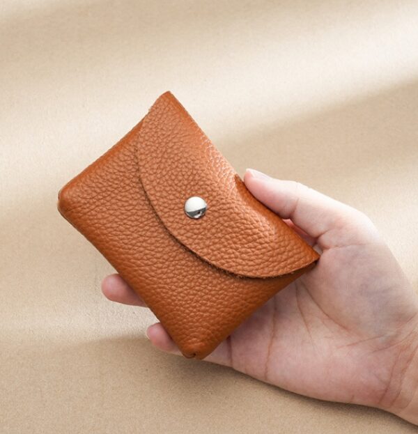 Unisex Mini Double Layer Genuine Leather ID Credit Card Holder Vintage Style Short Business Purses Candy Coin Purse Pouch Wallet - Image 4