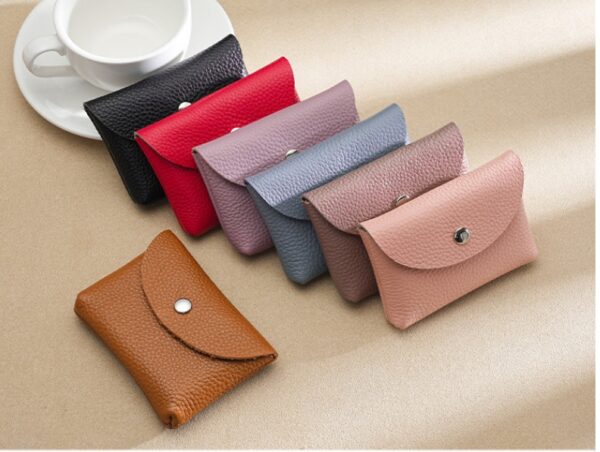 Unisex Mini Double Layer Genuine Leather ID Credit Card Holder Vintage Style Short Business Purses Candy Coin Purse Pouch Wallet - Image 6