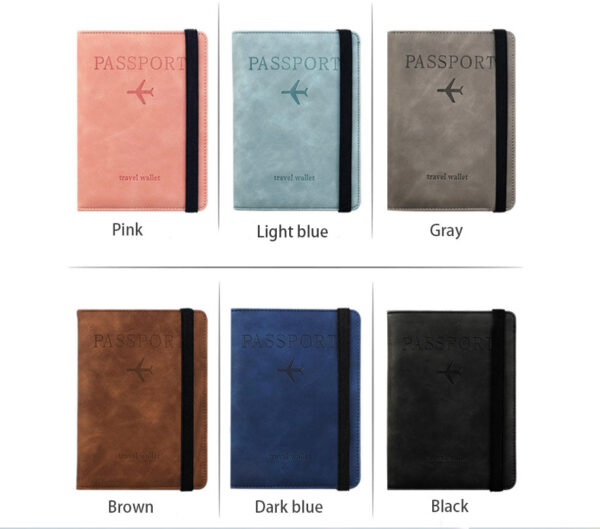 Men's wallet PU Leather Passport Cover Custom Travel Wallet with Card Case Ticket Slot RFID Blocking Passport Holder for men - Image 6