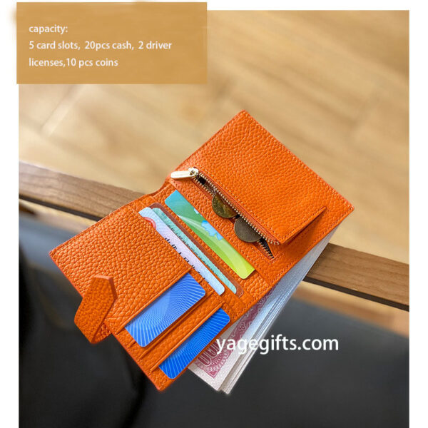 Wallet Women Small Compact Bifold Luxury  Leather Pocket Wallet Ladies Mini Purse - Image 3