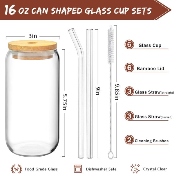 16 Oz Ice Glass Water Bottle Coffee Tumbler Cup for Soda Soda Tea Cocktail - Image 5