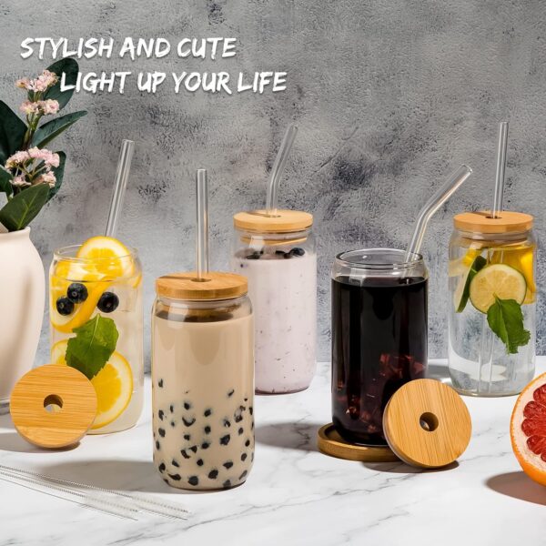 16 Oz Ice Glass Water Bottle Coffee Tumbler Cup for Soda Soda Tea Cocktail - Image 3