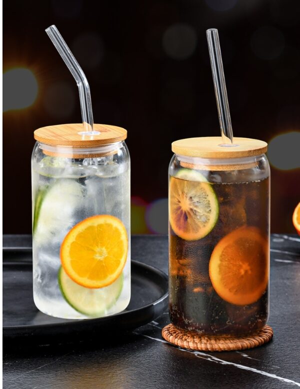 16 Oz Ice Glass Water Bottle Coffee Tumbler Cup for Soda Soda Tea Cocktail - Image 2