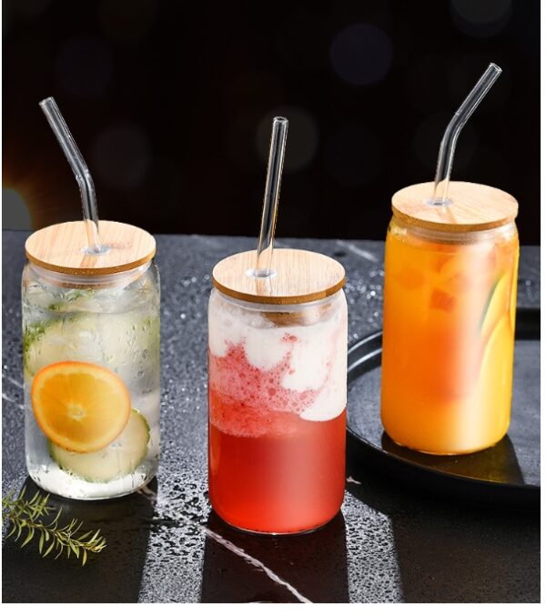 16 Oz Ice Glass Water Bottle Coffee Tumbler Cup for Soda Soda Tea Cocktail - Image 4