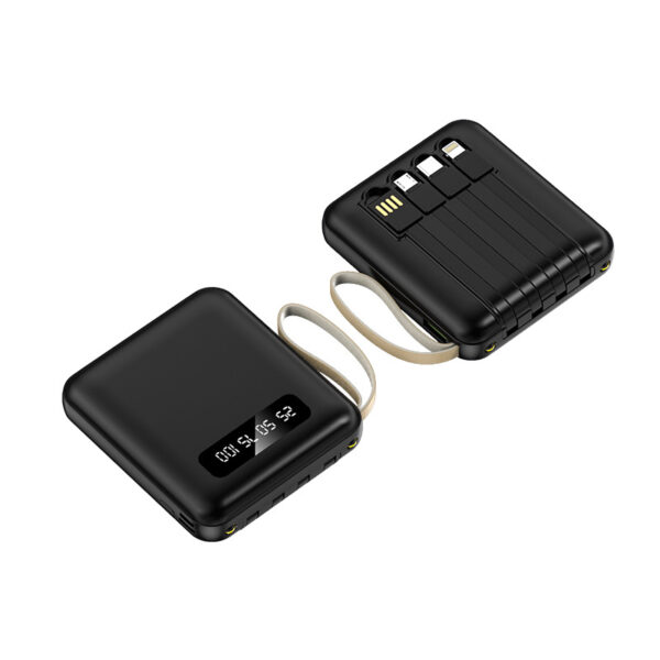 Custom gift portable Mini charger power bank with Flashlight LED 4 in 1 detachable cable 10000mAh 20000mAh powerbank slim - Image 6