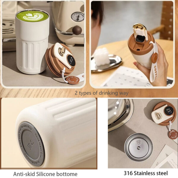 Personalized 450ml Coffee Cup 316 Stainless Steel Thermos Cup Intelligent Temperature Espresso Cups - Image 6