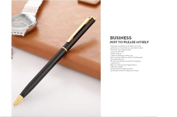 YGP7740 Gift Promotional Customized Logo Engraved Printing Advertising Black White slim metal ballpoint pen for hotel meetings - Image 6